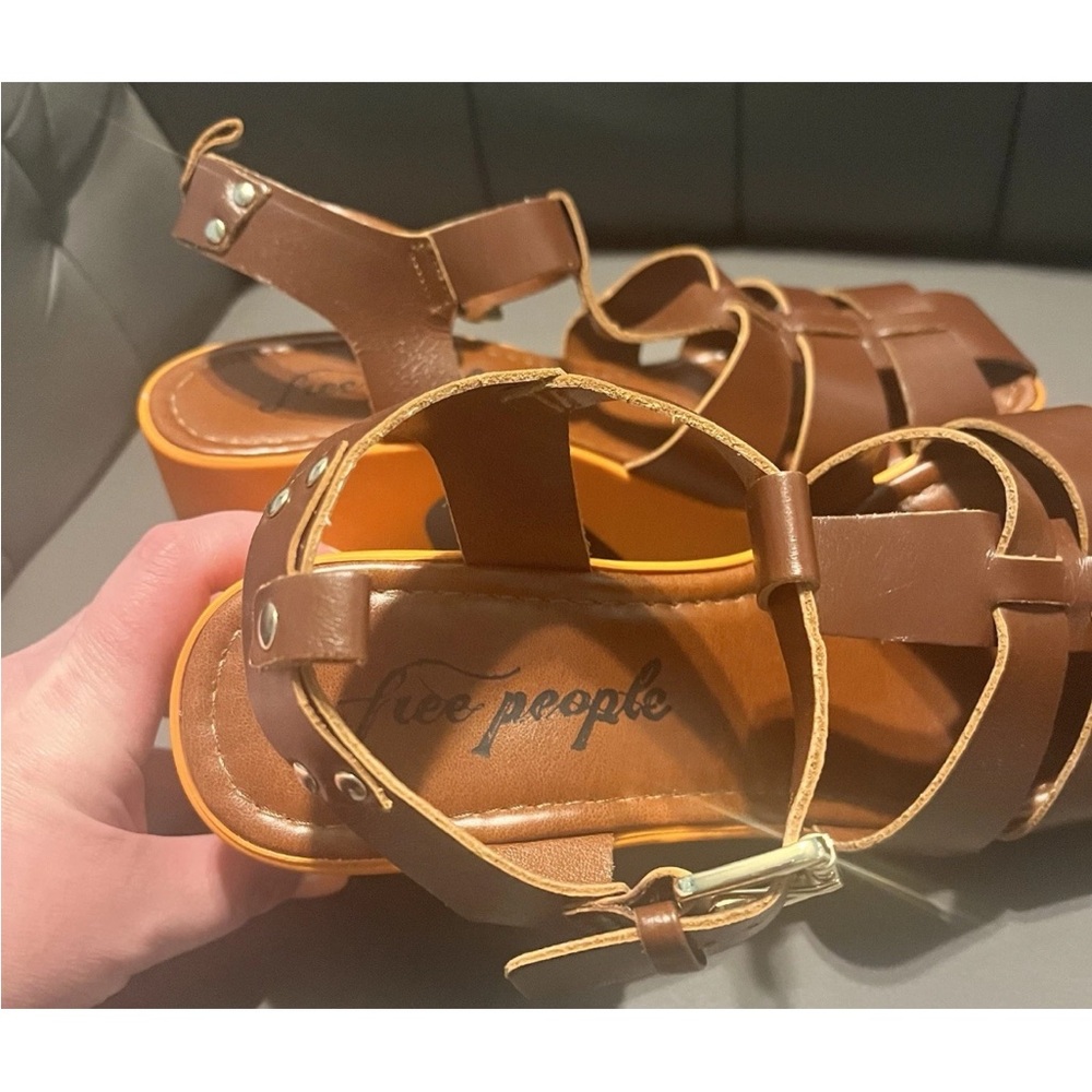 Free People Brown Platform Fishermen Sandals 10 M - Picture 4 of 6